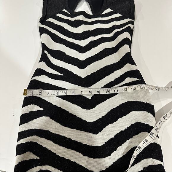 Forever 21 Black &‎ White Zebra Print Sleeveless Bodycon Dress Size M - Picture 8 of 9